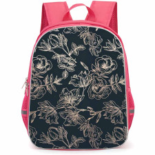 Velvet Caviar School Backpack StudentPack - Velvet Caviar Floral Rose Gold And Black Art Poster