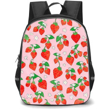 Velvet Caviar School Backpack StudentPack - Velvet Caviar Strawberry Art On Pink Background
