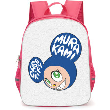 Takashi Murakami Backpack School Bag StudentPack - Takashi Murakami Kaikai Inspired Character White Floral Poster