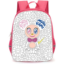 Takashi Murakami Backpack School Bag StudentPack - Takashi Murakami Minimal White Flower Pattern Art Poster