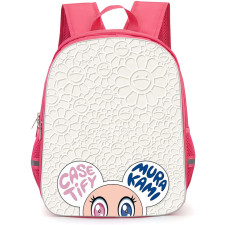 Takashi Murakami Backpack School Bag StudentPack - Takashi Murakami White Embossed Smiling Flowers Poster