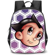 Astro Boy Backpack StudentPack - Astro Boy Face Portrait Hexagonal Pattern Background