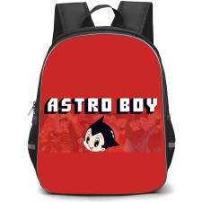 Astro Boy Backpack StudentPack - Astro Boy Face Portrait With Logo Red Background