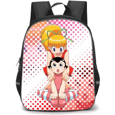 Astro Boy Uran Backpack StudentPack - Uran Roll Portrait Pink White Red Dots Background