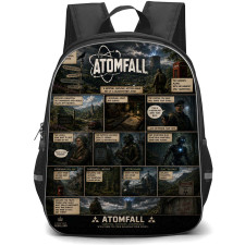Atomfall Backpack School Bag StudentPack - Atomfall Game Comic Collage Poster