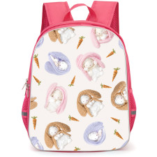 Bunnies By The Bay Backpack School Bag StudentPack - Bunnies By The Bay Cozy Bunny Blanket Pattern Art Poster