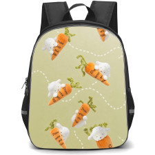 Bunnies By The Bay Backpack School Bag StudentPack - Bunnies By The Bay Harvest Time Bunny Carrot Pattern Art Poster