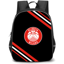 Pallacanestro Olimpia Milano Backpack School Bag StudentPack - Large Logo With Stripe Background