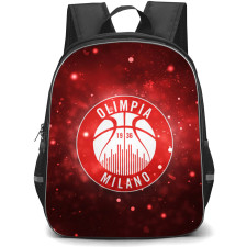 Pallacanestro Olimpia Milano Backpack School Bag StudentPack - Pallacanestro Olimpia Milano Logo On Red Blurred Lights Background