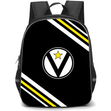 Virtus Pallacanestro Bologna Backpack School Bag StudentPack - Large Logo With Stripe Background