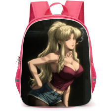 Black Lagoon Balalaika Backpack School Bag StudentPack - Balalaika Visible Scars On Her Face with Smoking Cigarettes Art