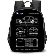 BMW Backpack School Bag StudentPack - BMW BMW M3 E30 Blueprint Poster
