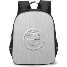BMW Backpack School Bag StudentPack - BMW Silver Metal Embossed Emblem Poster