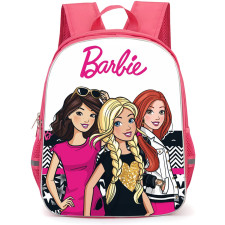 Barbie Backpack StudentPack - Barbie With Friends Pink Black Cartoon Art