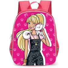 Barbie Backpack StudentPack - Barbie With Pet Cat Cartoon Art