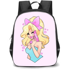 Barbie Backpack StudentPack - Barbie Smirk Pink Bow Cartoon Art