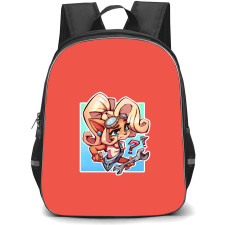 Crash Bandicoot Coco School Backpack StudentPack - Coco Confused Cartoon Art On Red Background