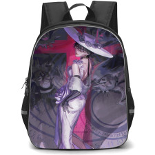 Bayonetta Backpack StudentPack - Bayonetta Character Looking Back And Wear A Purple Costume Drawing Sticker