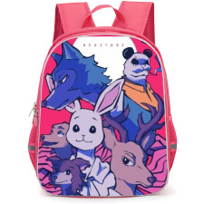 Beastars Backpack StudentPack - Characters Watercolor Art Red Background