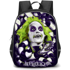 Beetlejuice Backpack StudentPack - Beetlejuice And Sandworm Portrait On Purple Background