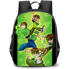 Ben 10 Backpack StudentPack - Ben10 Different Actions Green Background