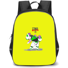 Big Hero 6 Baymax School Backpack StudentPack - Baymax Buzz Lightyear Series Logo On Yellow Background