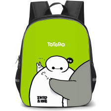 Big Hero 6 Baymax School Backpack StudentPack - Baymax And Totoro Need Hug