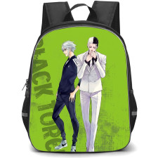 Black Torch Backpack School Bag StudentPack - Amagi And Koga Walking Fierce Grunge Portrait