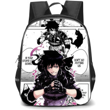 Black Torch Jiro Azuma Backpack School Bag StudentPack - Jiro Azuma Fierce Portrait Comic Background