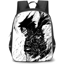 Black Torch Jiro Azuma Backpack School Bag StudentPack - Jiro Azuma Fierce Power Manga Side Portrait