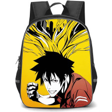 Black Torch Jiro Azuma Backpack School Bag StudentPack - Jiro Azuma Punching Stance Fierce Portrait
