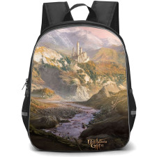 Baldur's Gate Backpack School Bag StudentPack - Baldur's Gate Castle Landscape Poster