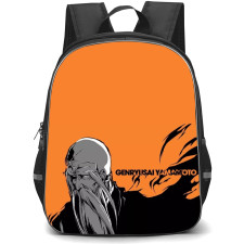 Bleach Genryusai Shigekuni Yamamoto Backpack StudentPack - Genryusai Shigekuni Yamamoto Grayscale On Orange Background