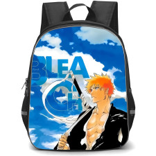 Bleach Ichigo Kurosaki Backpack StudentPack - Ichigo Kurosaki Portrait Comic Art On Sky Background