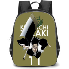 Bleach Kenpachi Zaraki Backpack StudentPack - Kenpachi Zaraki Manga Comic Art On Olive Background