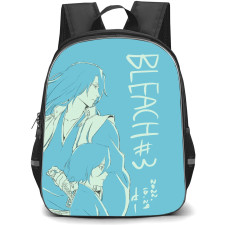 Bleach Backpack StudentPack - Rukia Kuchiki Byakuya Kuchiki On Blue Background Comic Art