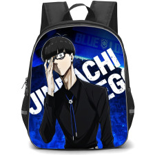 Blue Lock Jinpachi Ego Backpack StudentPack - Jinpachi Ego Portrait On Blue Background