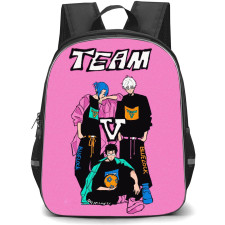Blue Lock Backpack StudentPack - Team V Illustration On Pink Background