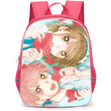 Blue Box Backpack StudentPack - Blue Box Chinatsu Kano And Hina Chono Holding Heart Anime Drawing Poster