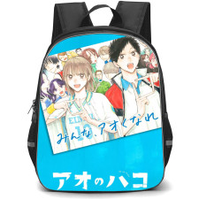 Blue Box Backpack StudentPack - Blue Box Chinatsu Kano And Taiki Inomata On 3rd Anniversary Acrylic Art On Blue Background