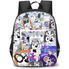 Bluey Muffin School Backpack StudentPack - Muffin Collage Gray Background