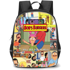 Bob's Burger Backpack StudentPack - Characters Collage I Will See You In Hell