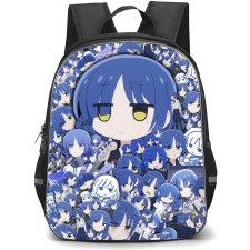 Bocchi The Rock Ryo Yamada Backpack StudentPack - Ryo Yamada Blue Hair Anime Art Collage