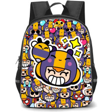 Brawl Stars Bea Backpack StudentPack - Brawl Stars Bea Sticker On Pattern Art Background