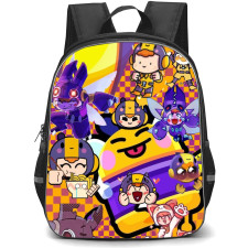 Brawl Stars Bea Backpack StudentPack - Brawl Stars Bea Sticker On Purple Yellow Art Background