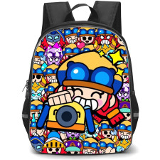 Brawl Stars Jessie Backpack StudentPack - Brawl Stars Jessie Illustration Sticker Art On Pattern Art Background