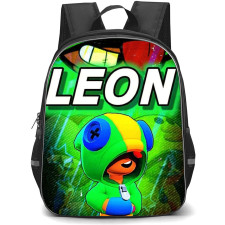 Brawl Stars Leon Backpack StudentPack - Brawl Stars Leon Standing On Neon Background
