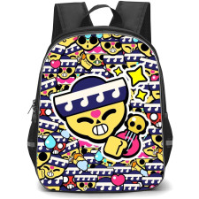 Brawl Stars Poco Backpack StudentPack - Brawl Stars Poco Avatar Sticker On Pattern Art Background