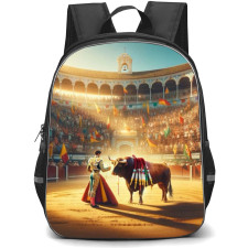 Bullfighters Backpack School Bag StudentPack - Bullfighters Arena Standing Painting