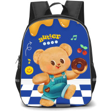 Butterbear Backpack StudentPack - Butterbear Illustration Checkered Background